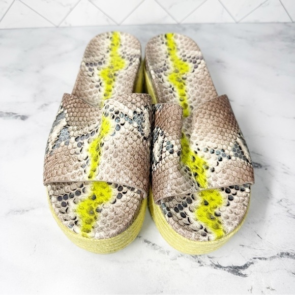 Kate Spade Zia Platform Leather Espadrille Snake Print Size 9 B - Picture 2 of 13